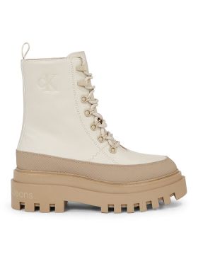 Botine Calvin Klein Jeans Flatform Lace Up Boot Lth YW0YW01110 Bej