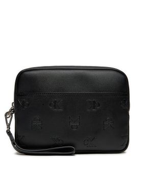 Geantă pentru cosmetice Calvin Klein Jeans Aop Emboss Zip Pouch K50K512066 Negru