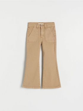 Blugi flare elastici - bej