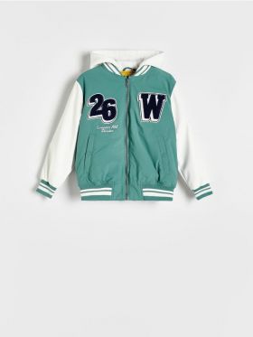 Geaca bomber oversized - albastru-verzui