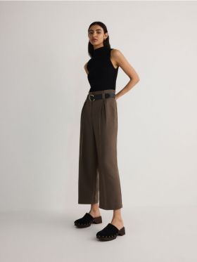 LADIES` TROUSERS & BELT - maro