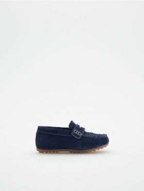 Pantofi comozi din piele - bleumarin