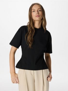 Tricou cambrat in talie - negru