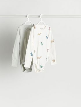 Set 2 body-uri din bumbac - crem