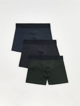 Set de 3 perechi de boxeri long - negru