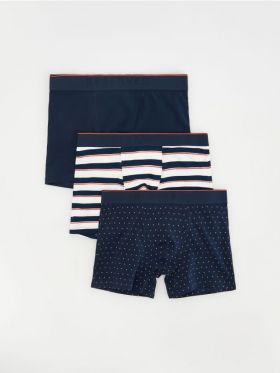 Set de 3 perechi de boxeri long - bleumarin