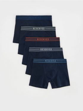 Set de 5 perechi de boxeri long - bleumarin