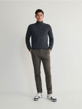 Pantaloni chino slim fit - gri-inchis