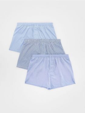 Set de 3 perechi de boxeri loose - albastru-deschis