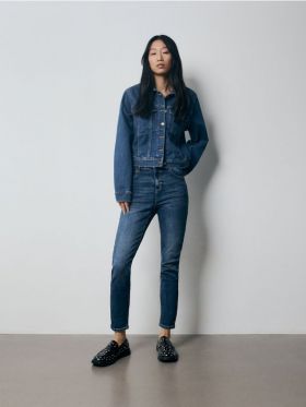 Blugi slim mid rise - bleumarin