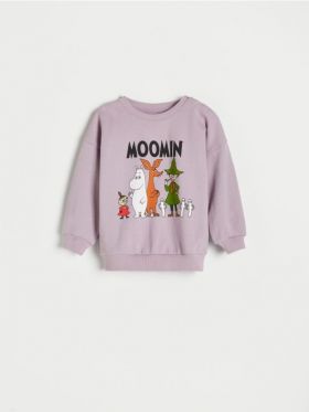 Bluza sport oversized The Moomins - roz-pudra