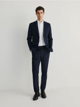 Pantaloni slim la dunga - bleumarin