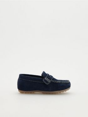 Mocasini din piele - bleumarin