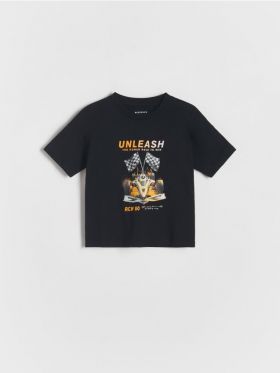 T-shirt oversize - negru