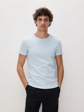 Tricou slim fit - albastru-pal