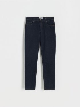 Blugi slim cu efect prespalat - Albastru metalizat