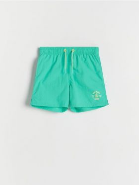 Pantaloni scurti de baie cu imprimeu - turcoaz