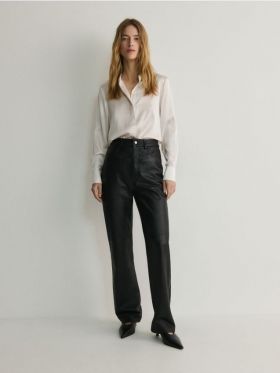 Pantaloni de piele - negru