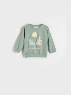 Bluza sport cu aplicatie - verde-pal