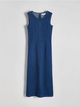 Rochie maxi din denim - bleumarin