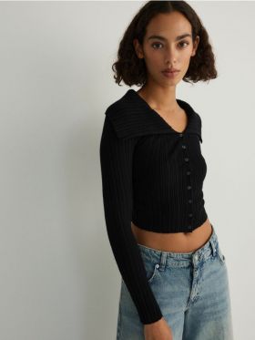 Bluza cu continut ridicat de viscoza - negru