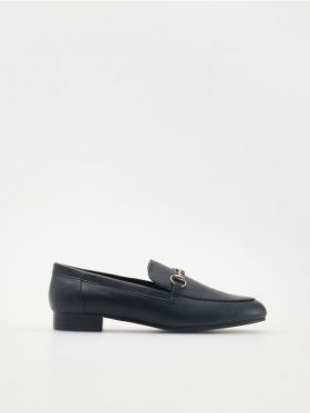 Mocasini cu catarama decorativa - negru