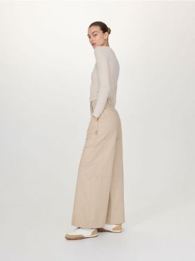 Pantaloni wide leg - bej