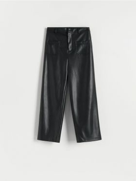 Pantaloni din piele ecologica - negru