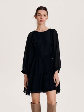 Rochie mini, cu continut ridicat de Lyocell - negru