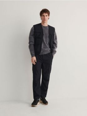 Pantaloni cargo - negru