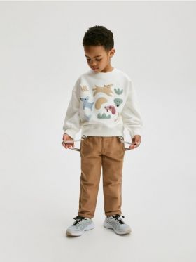 PANTALONI chino CU BRETELE - brun-auriu
