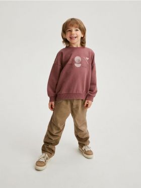 Bluza sport oversized cu imprimeu - mov