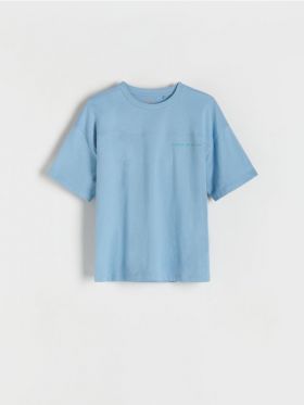 Tricou oversized din bumbac - albastru