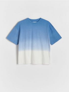 Tricou oversized din bumbac - bleumarin