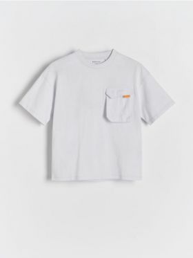Tricou oversized din bumbac - crem