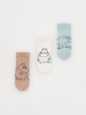 Set de 3 perechi de sosete The Moomins - crem