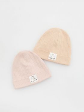 Set de 2 caciuli beanie Moomin, cu continut ridicat de bumbac - roz