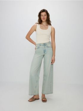 Blugi wide leg - albastru