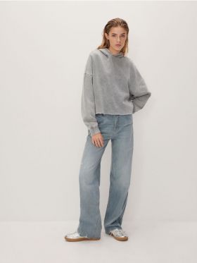 Blugi wide leg - albastru