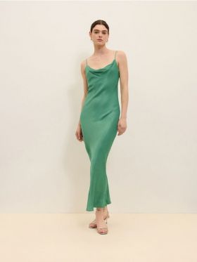 Rochie maxi cu continut ridicat de viscoza - verde