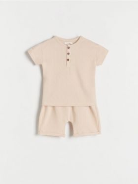 BOYS` BLOUSE & SHORTS - bej