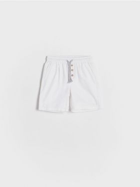 Pantaloni scurti din denim - crem