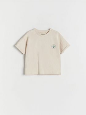 Tricou oversized din bumbac - nude