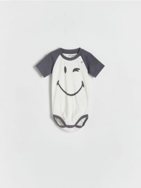 Body SmileyWorldŽ, din bumbac - crem