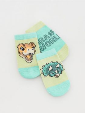 Set de 3 perechi de sosete Jurassic World - verde-deschis