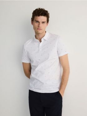 Tricou polo regular - alb