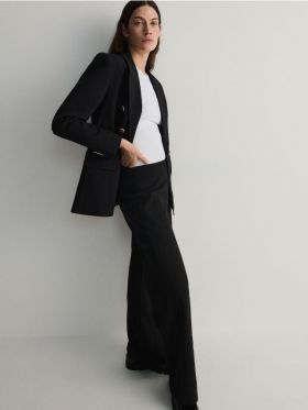 Pantaloni wide leg - negru