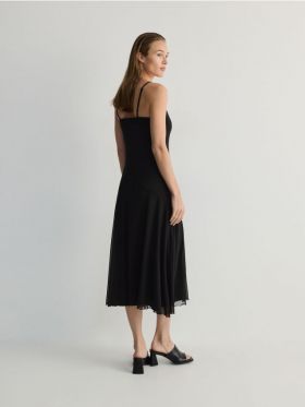 Rochie maxi din jerseu - negru