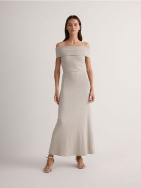 Rochie din jerseu gros de modal - bej