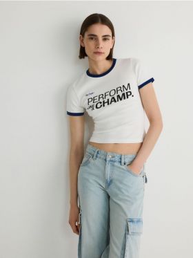 LADIES` T-SHIRT - bleumarin